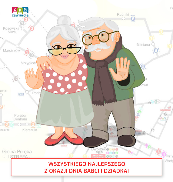 Zakład Komunikacji Miejskiej Sp. z o.o. w Zawierciu - Życzenia z okazji Dnia Babci i Dziadka